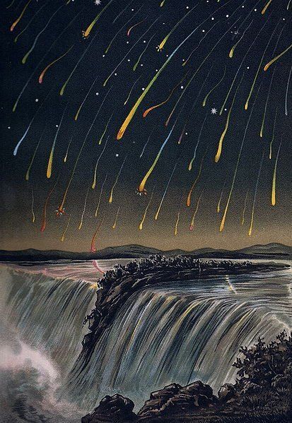 413x599 Leonid Meteor Shower - Meteor Shower Painting