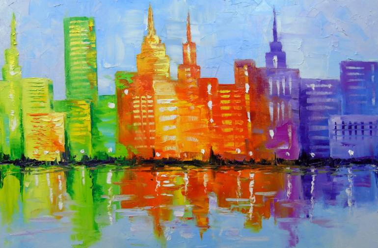 770x506 Saatchi Art The Lights Metropolis Painting By Olha Darchuk - Metropolis Painting