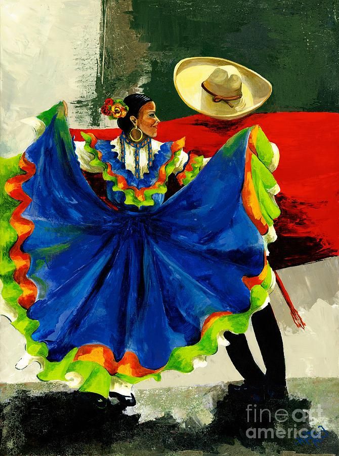 670x900 Mexican Dancers Painting - Mexican Art Painting