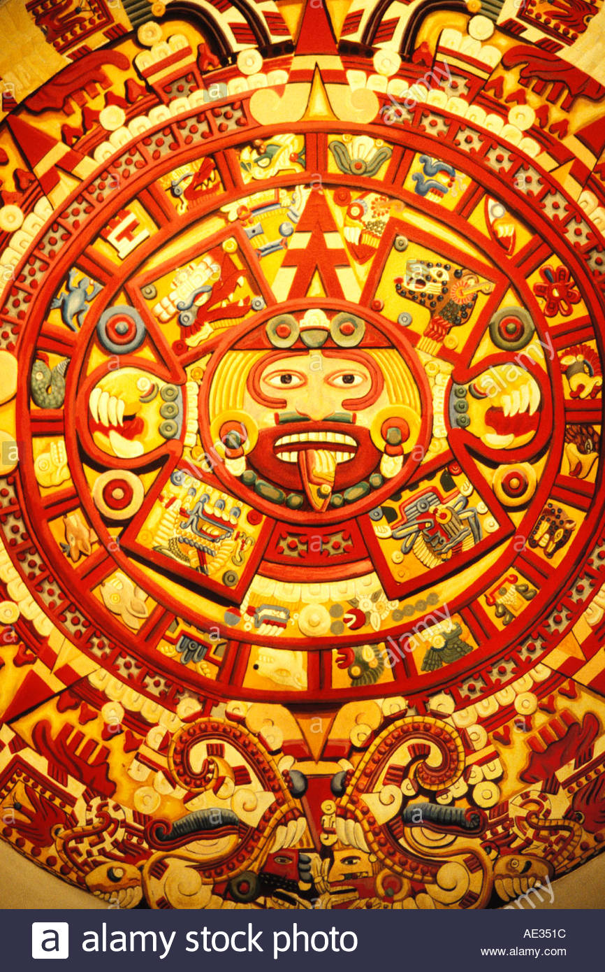 866x1390 Mexican Art, Painting Of Design On Piedra Del Sol, Aztec Calendar - Mexican Art Painting