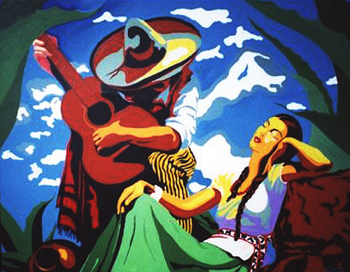 500x389 Mexican Art Painting My Version Of A Beautiful Jesus Helgu - Mexican Art Painting