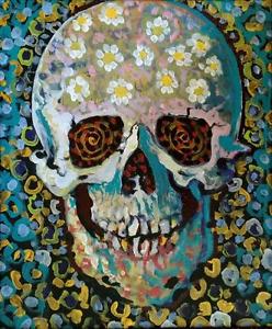 248x300 Day Of The Dead A3 Print From Original Oil Painting Folk Only - Mexican Art Painting