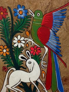 236x314 Bark Paintings With Rabbits - Mexican Bark Painting