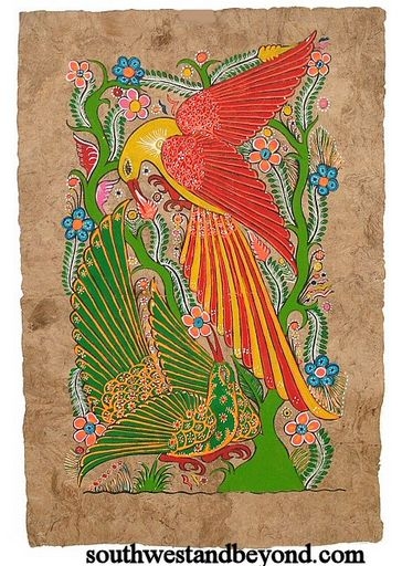 364x512 Bark Paintings, Papel Amate, Mexican Folk Art - Mexican Bark Painting