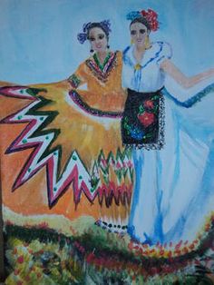 236x314 Mexican Dancers - Mexican Dancer Painting