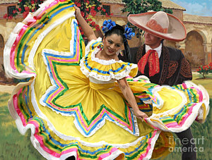 300x227 Mexican Dancers Paintings Fine Art America - Mexican Dancer Painting