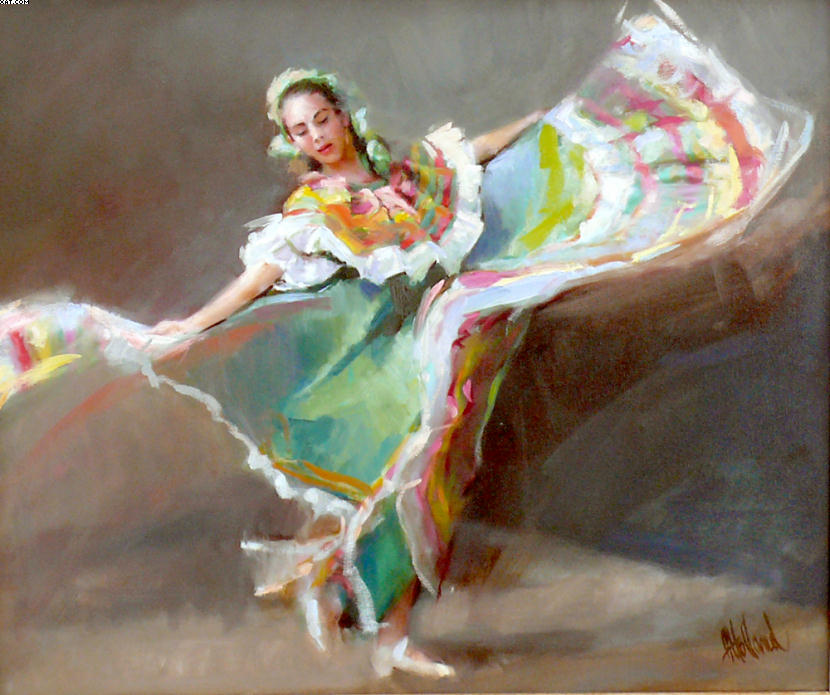 830x695 Motivational Paintings Of Gary Holland - Mexican Dancer Painting