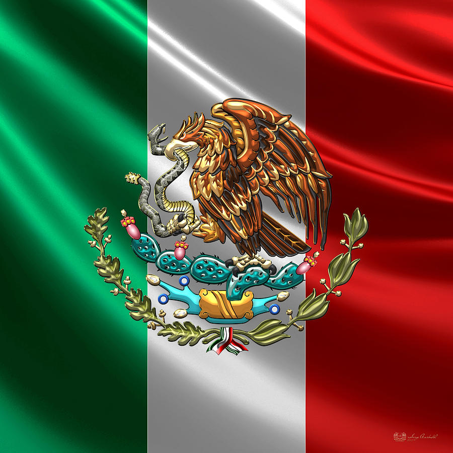 900x900 Mexico - Mexican Flag Painting