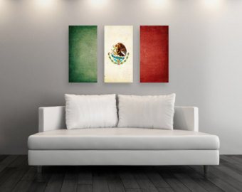 340x270 Us Flag 3 Panel Canvas Premium Quality American Flag On Canvas - Mexican Flag Painting