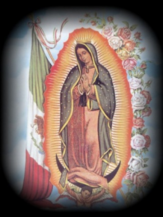 325x433 Our Lady Of Guadalupe And Mexican Flag - Mexican Flag Painting