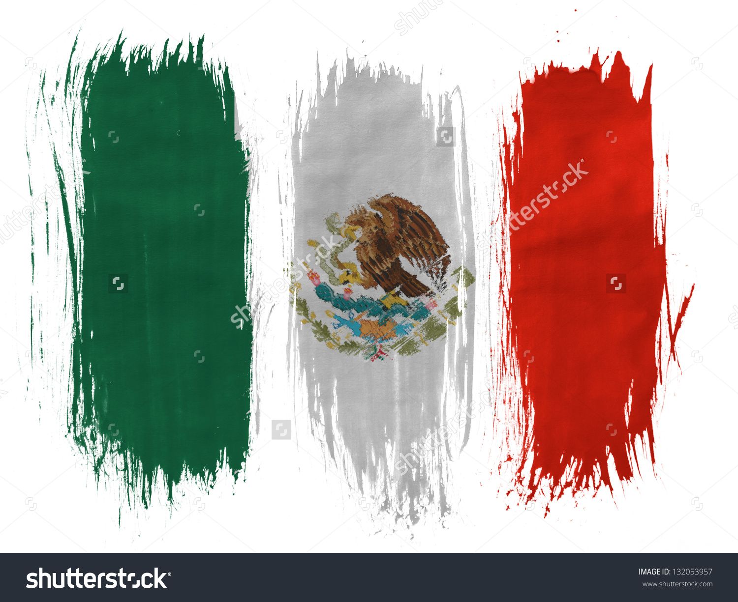 1500x1225 Stock Photo Mexico Mexican Flag Painted With Vertical Brush - Mexican Flag Painting