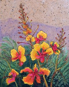 240x300 Mexican Bird Of Paradise Paintings Fine Art America - Mexican Flower Painting