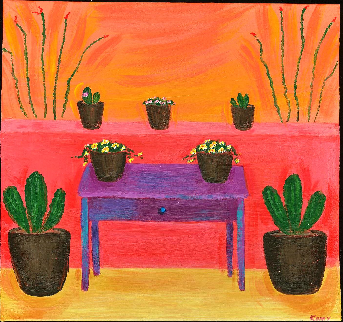 1405x1317 Mexican Folk Art Paintings Original Artwork Direct From The Artist - Mexican Flower Painting