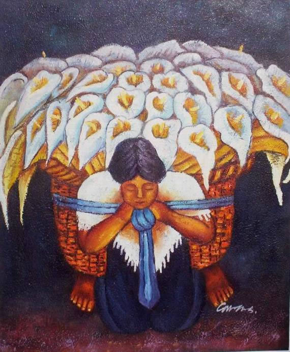 570x690 Oil Paintings Frames - Mexican Flower Painting