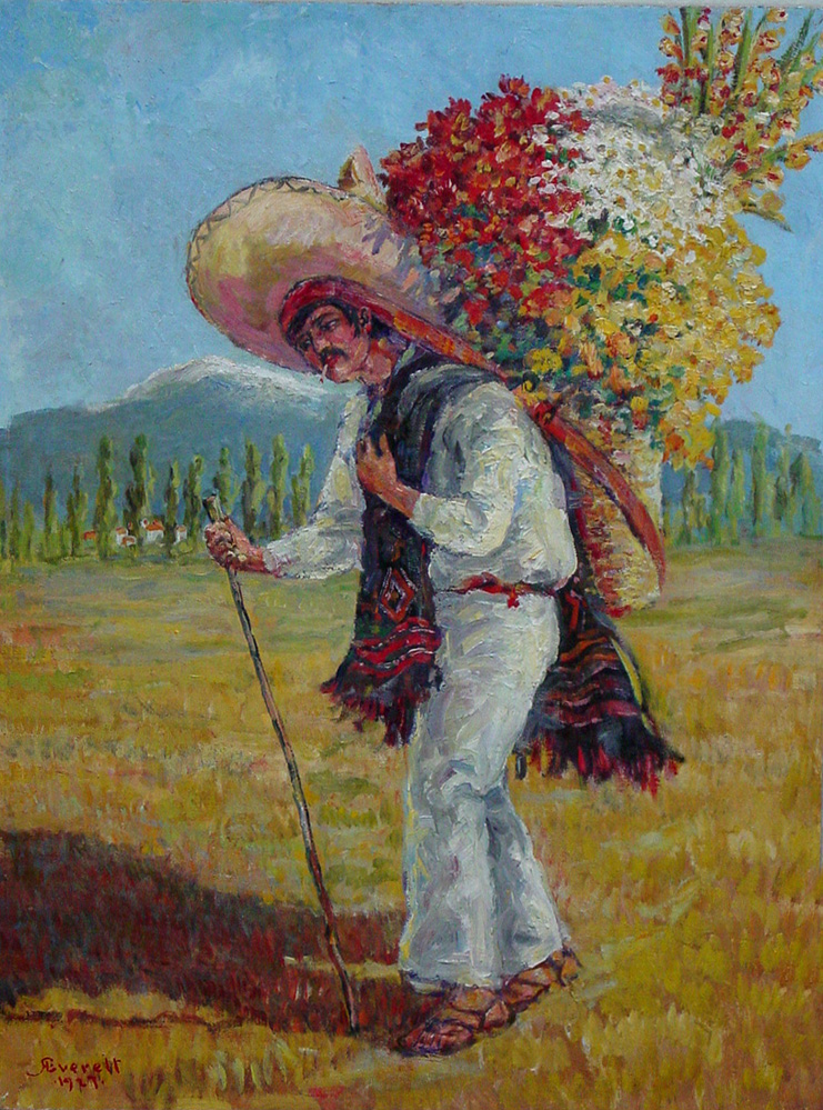 741x999 Raymond Everett - Mexican Flower Painting