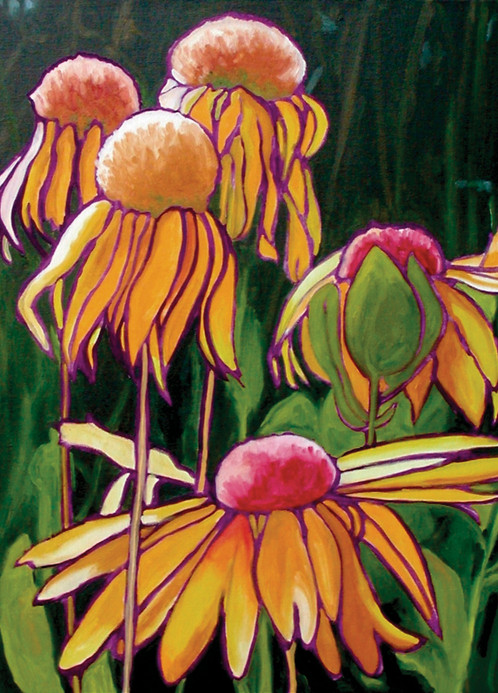 498x693 Colorado Mexican Hat Flowers Original Oil Painting By Gail M Austin - Mexican Flower Painting