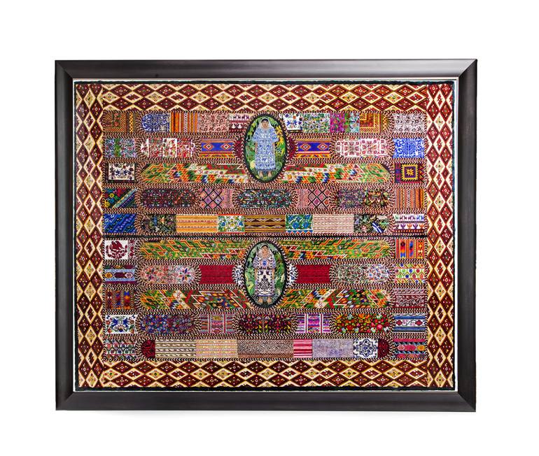 770x652 Saatchi Art Mexican Folk Art Frame Featherwork De - Mexican Folk Art Painting