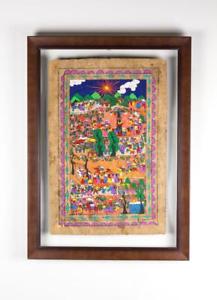 217x300 Mexican Folk Art Painting Paper Amate Palenque Dance Festival Tree - Mexican Folk Painting