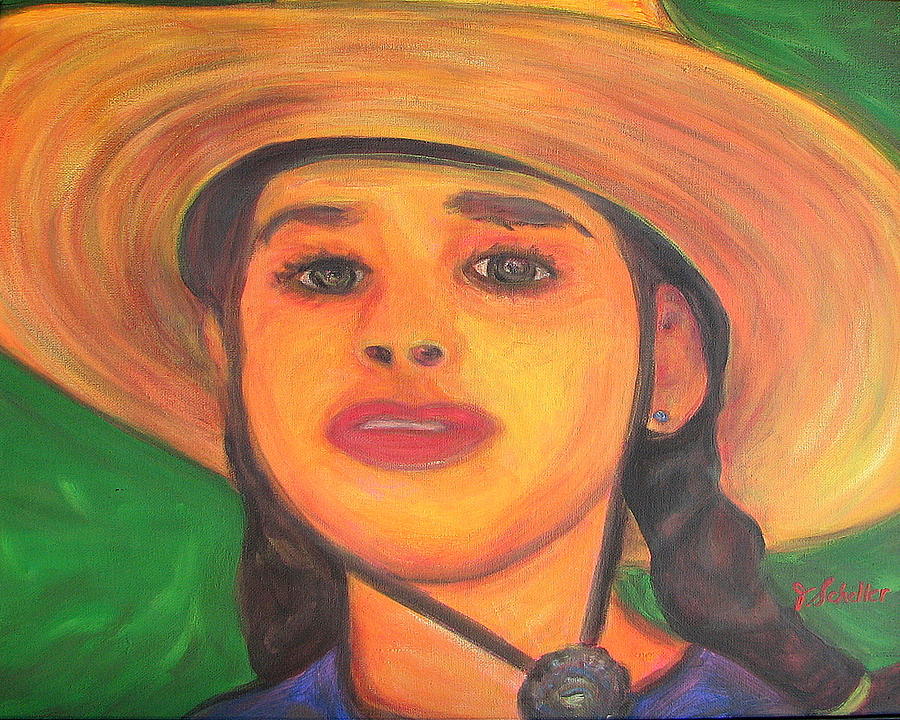 900x720 A Little Mexican Girl Painting By Jodie Scheller - Mexican Girl Pai...