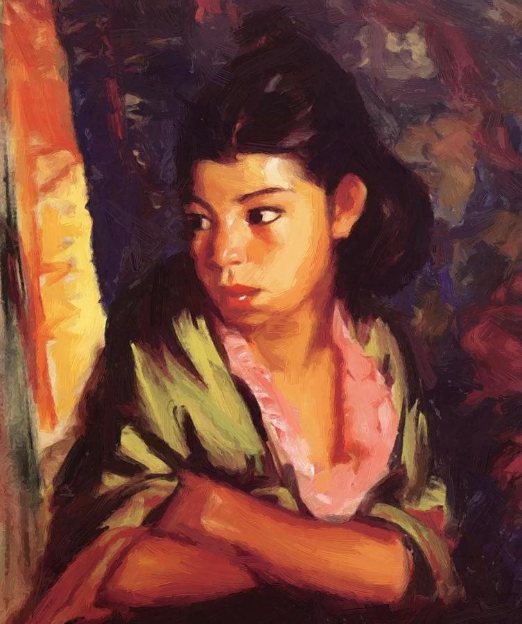 753x900 Lucinda Mexican Girl 1917 Painting By Henri Robert - Mexican Girl Painting