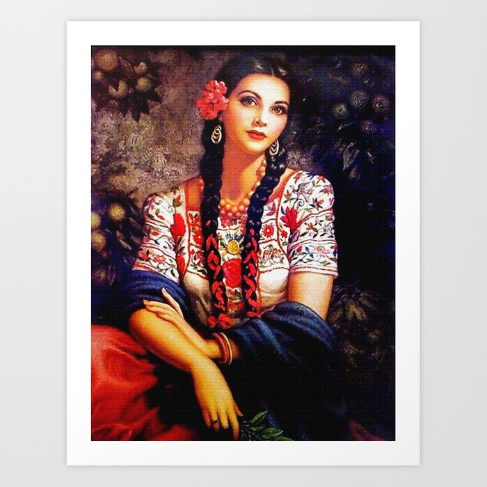 700x700 Mexican Girl Art Print By Artfrika Society6 - Mexican Girl Painting