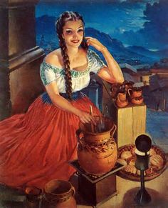 236x291 Hudemas - Mexican Girl Painting