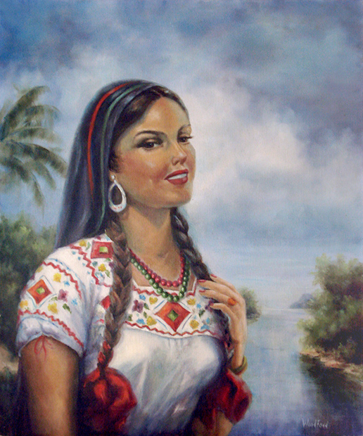516x620 Mexican Woman Billye Woodford - Mexican Girl Painting