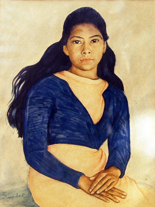 540x720 Watercolorist Sombrero Books - Mexican Girl Painting
