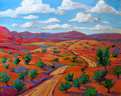 400x318 New Mexico Landscape Ii Painting - Mexican Landscape Painting