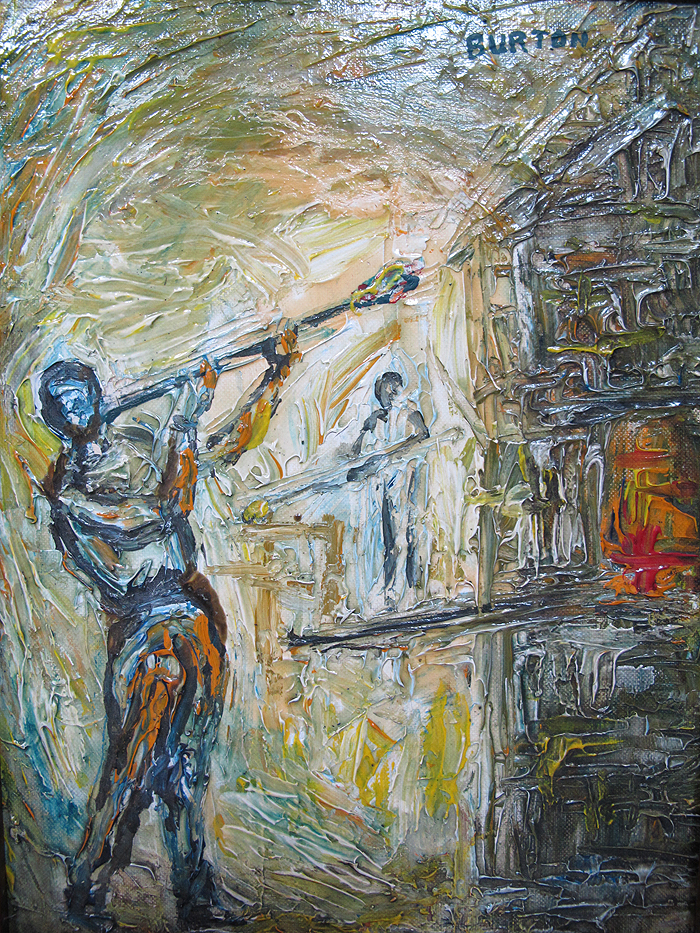 700x933 Original 1963 Oil Painting By Actor Richard Burton Given To Liz - Mexican Oil Painting