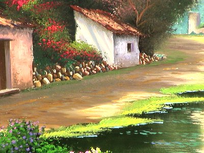 400x300 Shoreline. Mexican Oil Painting - Mexican Oil Painting