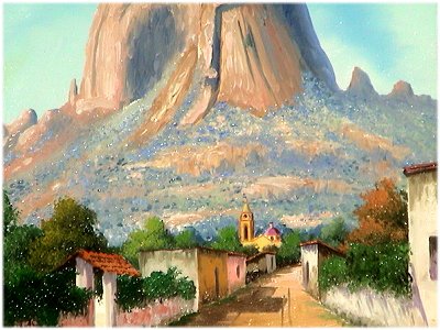 400x300 Streeternal Rock, Qro. Mexican Oil Painting - Mexican Oil Painting