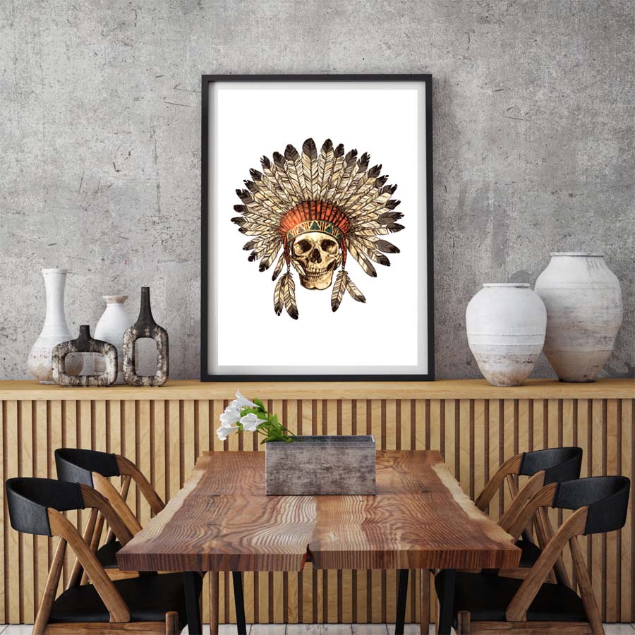 900x900 Sugar Skull Mexican Decor Modern Skeleton Canvas Painting - Mexican Oil Painting