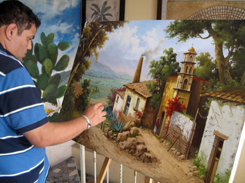 500x375 Traditional Mexican Oil Paintings By Talented Artists Bringing - Mexican Oil Painting