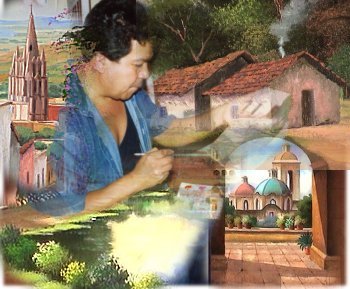 350x289 Mexican Oil Paintings, Contemporary Mexicanist Artist, Light Oil - Mexican Oil Painting