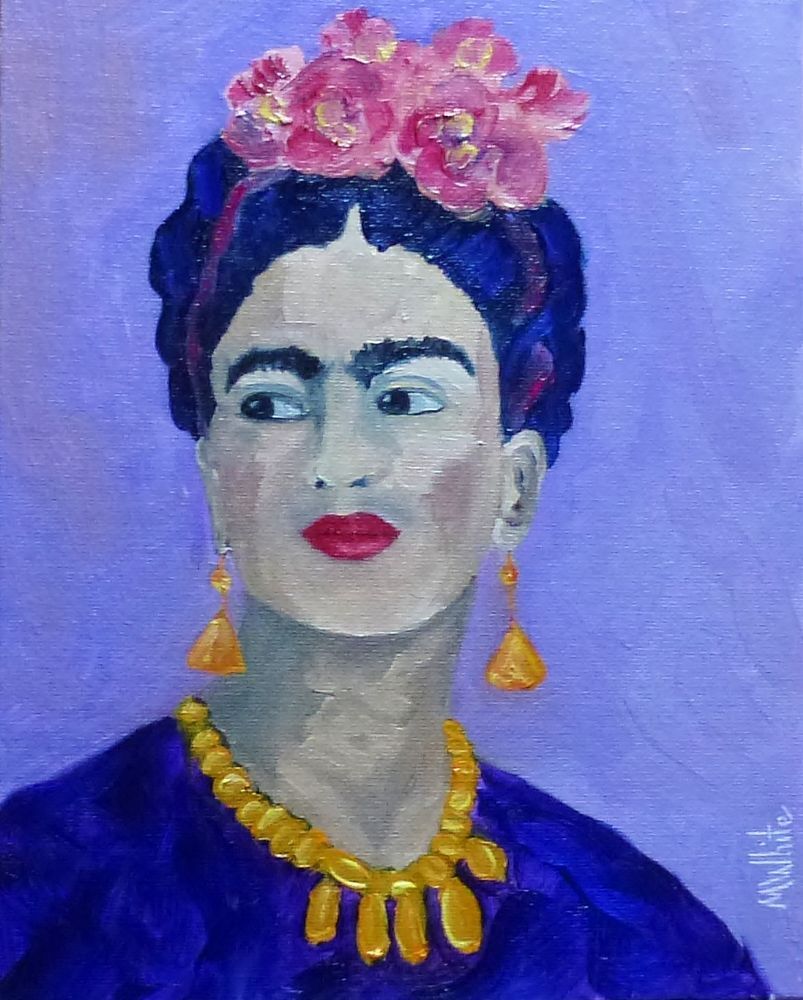 803x1000 Mike White Original 10x8 Oil Painting.frida Kahlo Mexican Artist - Mexican Oil Painting Artists