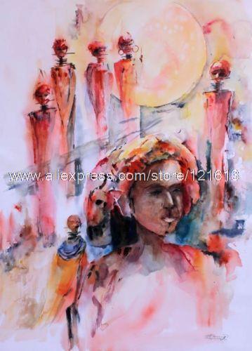 359x500 Rites Mexican Fine Art Orig Watercolor Painting By Handmade Oil - Mexican Oil Painting Artists