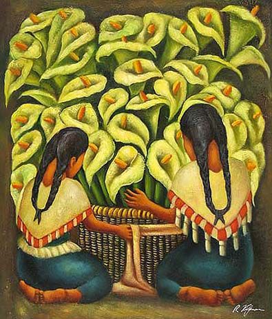395x463 Mexican Art Oil Painting - Mexican Painting