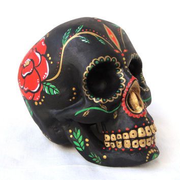 354x354 Mexican Day Of The Dead Ceramic Skull - Mexican Painting Skulls