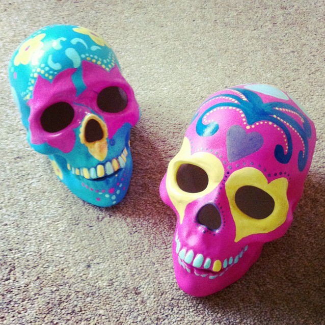 638x638 Paint It Yourself Ceramic Skulls No42 - Mexican Painting Skulls