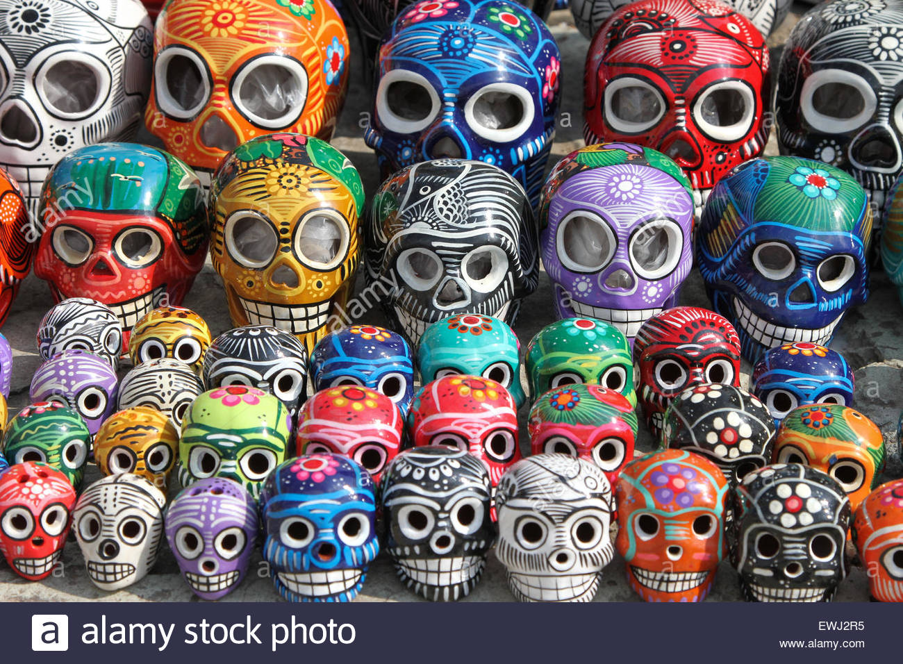 1300x956 Painted Mexican Skulls Stock Photo 84605225 - Mexican Painting Skulls
