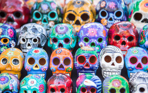 485x304 The Sense Of Life And Death In Mexico Sarah - Mexican Painting Skulls