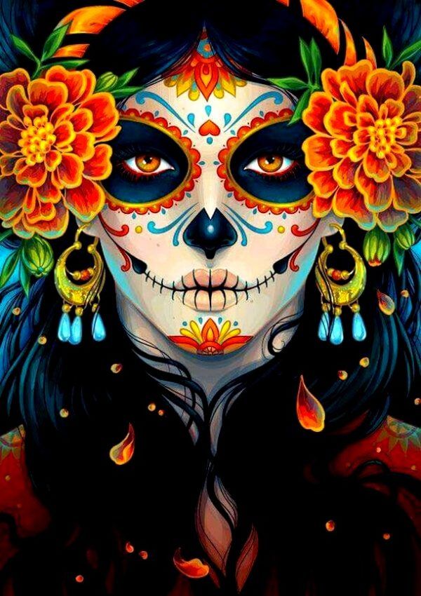 600x850 Mexican Sugar Skull Celebrate Day Of The Dead Sugar Skull Makeup - Mexican Painting Skulls