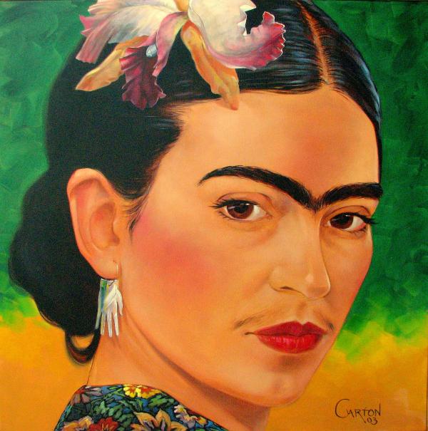 600x605 Frida Kahlo My Hero - Mexican Painting Woman
