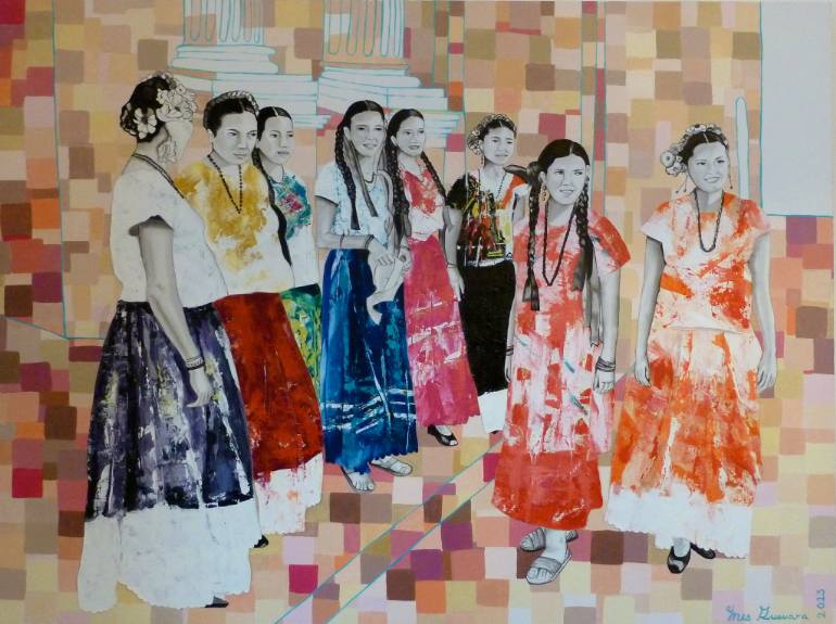 770x575 Saatchi Art Mexican Woman In Church Painting By Ynes Guevara - Mexican Painting Woman