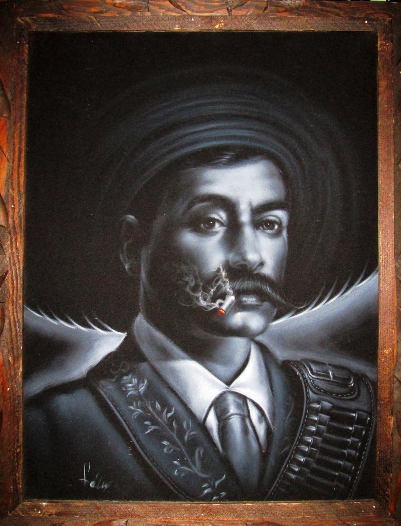 782x1024 Emiliano Zapata Portrait, Mexican Revolution Leader, Original Oil - Mexican Portrait Painting