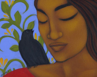 340x270 Folk Art Print Of Acrylic Painting Family Portrait Mexican - Mexican Portrait Painting