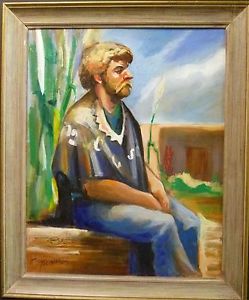 249x300 30x24 Mexican Man Southwest Village S Toumbis Portrait Oil - Mexican Portrait Painting