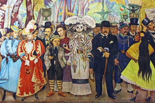 500x333 Dia De Muertos And The Mexican Revolution Pescador Arte Ofrendas - Mexican Revolution Painting