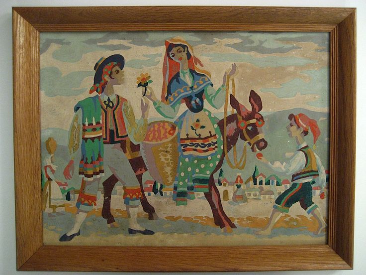 736x552 The 1344 Best Vintage Paint By Numbers Images On Color - Mexican Style Painting